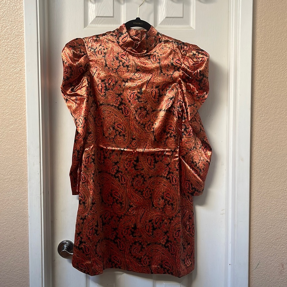 Beautiful and delicate brand new puff sleeve mini dress